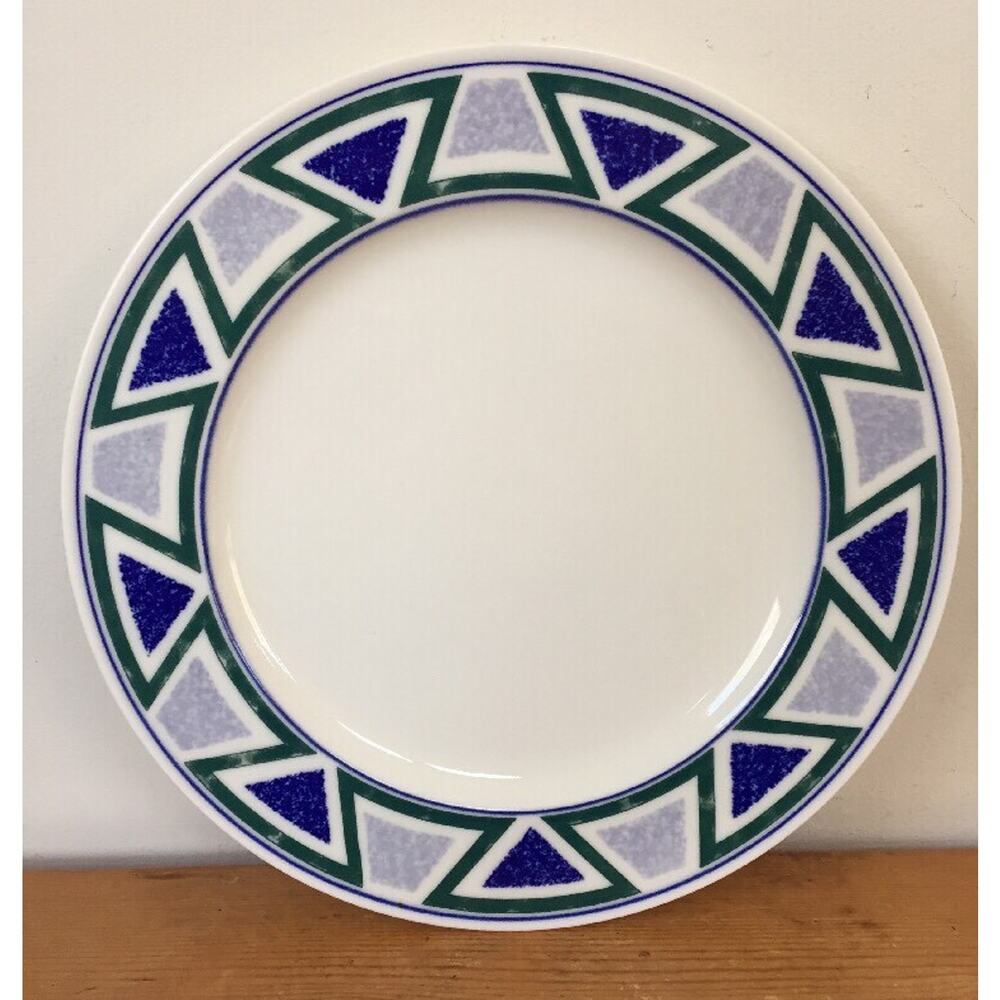Vtg Mikasa Studio Nova Vista JJP01 Blue Green Triangle Serving Tray 12" Plate